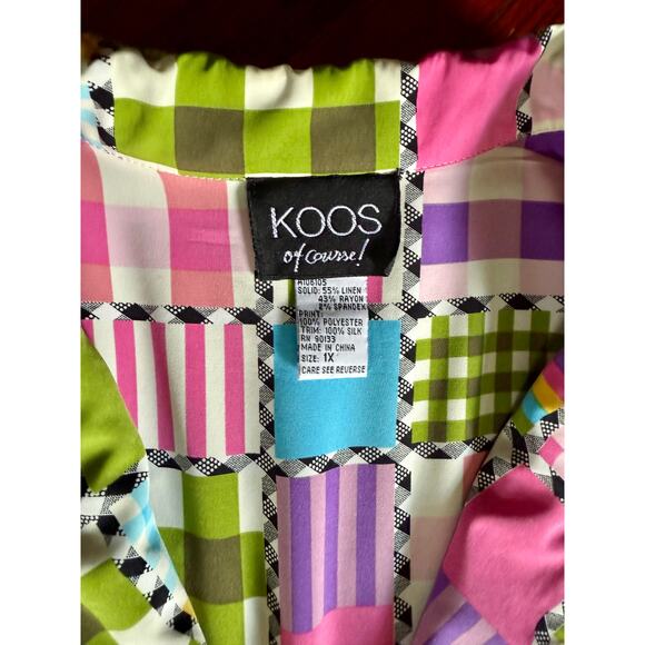 Vintage Y2K Koos of Course Jacket Womens 1X Black Multi Patchwork Reversible Fun - Picture 4 of 5